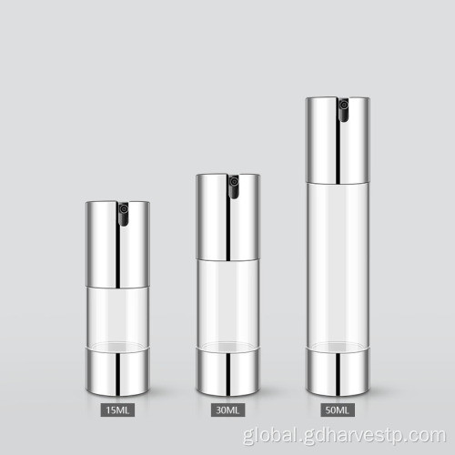 Airless Lotion Bottle transparent AS/ABS bottle with Silver lotion pump Supplier